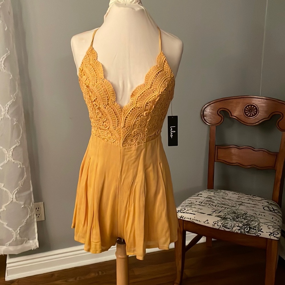 Yellow Sundress Scort. Adjustable Straps. Lulu Brand. NWT